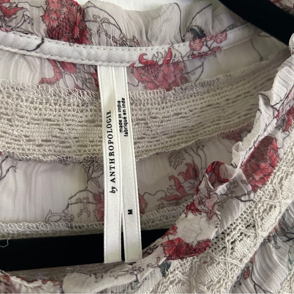 ANTHROPOLOGIE Floral Lace Trim Blouse - Picture 5 of 11